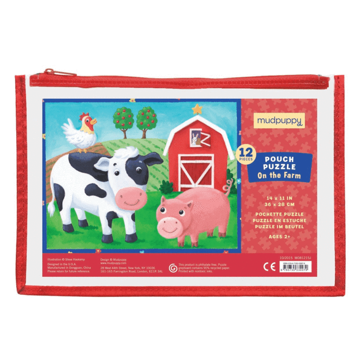 Image of Mudpuppy Pouch Puzzle - On the Farm - Recommended by Child Behavior Clinic